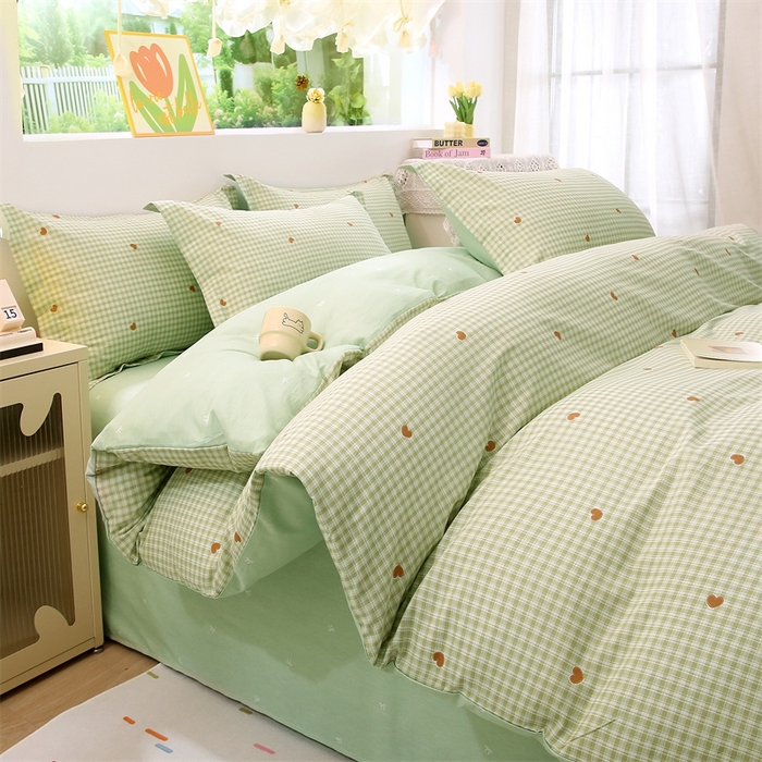 91家纺网 家纺一手货源 找家纺 织写 2026新款A类 四件套纯棉全棉12868    预留缩水尺寸 星岛-绿