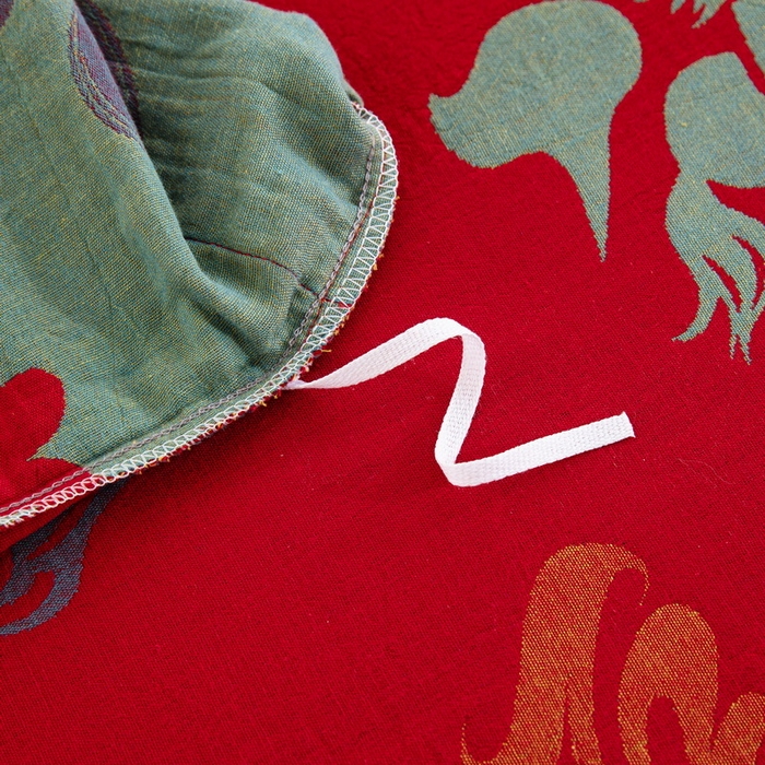 91家纺网 家纺一手货源 找家纺 （总）仰望棉麻双层纱供应链 2026新款全棉色织提花双层纱四件套-马上暴富纽扣款