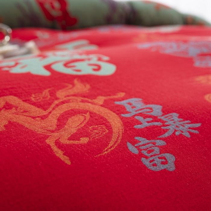 91家纺网 家纺一手货源 找家纺 （总）仰望棉麻双层纱供应链 2026新款全棉色织提花双层纱四件套-马上暴富纽扣款