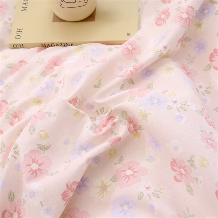 91家纺网 家纺一手货源 找家纺 织写 2026新款A类 四件套纯棉全棉12868    预留缩水尺寸 绚烂花朵-粉