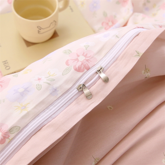 91家纺网 家纺一手货源 找家纺 织写 2026新款A类 四件套纯棉全棉12868    预留缩水尺寸 绚烂花朵-粉