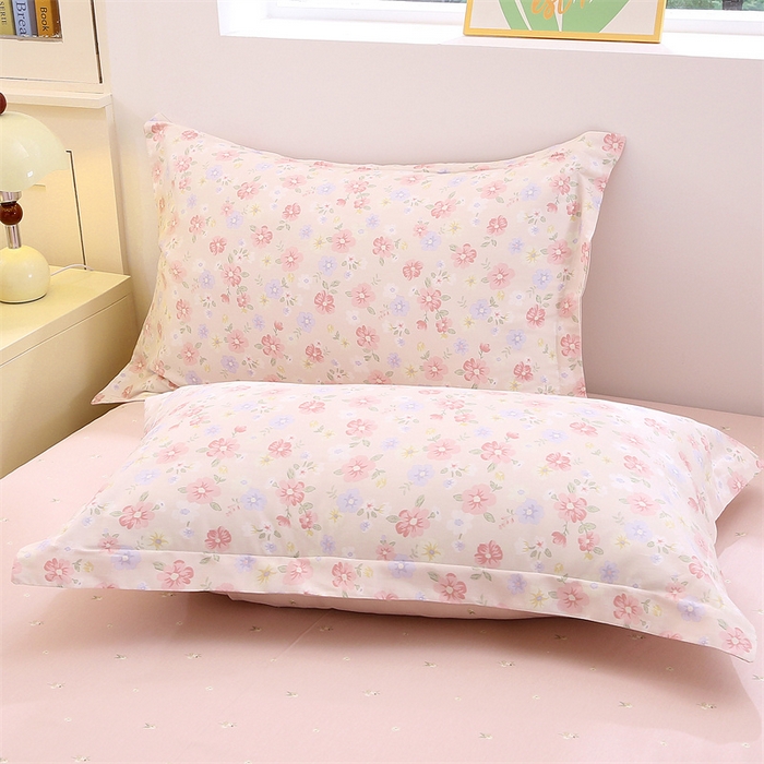 91家纺网 家纺一手货源 找家纺 织写 2026新款A类 四件套纯棉全棉12868    预留缩水尺寸 绚烂花朵-粉