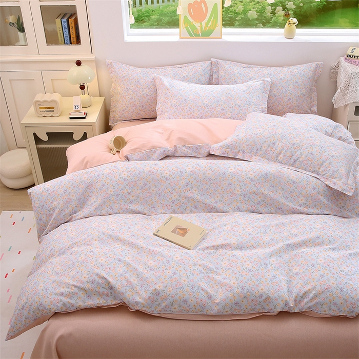 91家纺网 家纺一手货源 找家纺 织写 2026新款A类 四件套纯棉全棉12868    预留缩水尺寸 樱芝