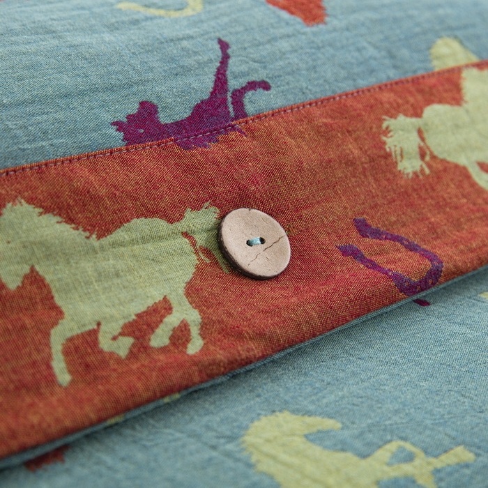 91家纺网 家纺一手货源 找家纺 （总）仰望棉麻双层纱供应链 2026新款全棉色织提花双层纱四件套-马上有钱纽扣款