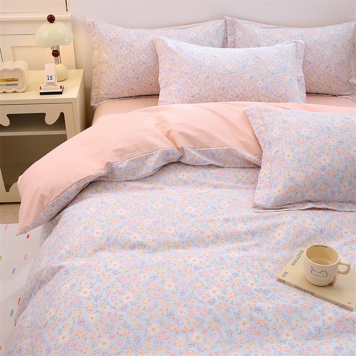 91家纺网 家纺一手货源 找家纺 织写 2026新款A类 四件套纯棉全棉12868    预留缩水尺寸 樱芝