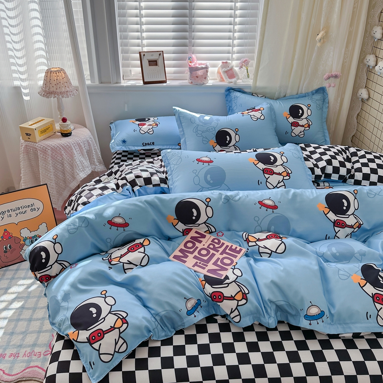 91家纺网 家纺一手货源 找家纺 卡斯诺家纺馆 2026新款A类亲肤芦荟棉四件套 下载文件包含买家秀 星空迷航