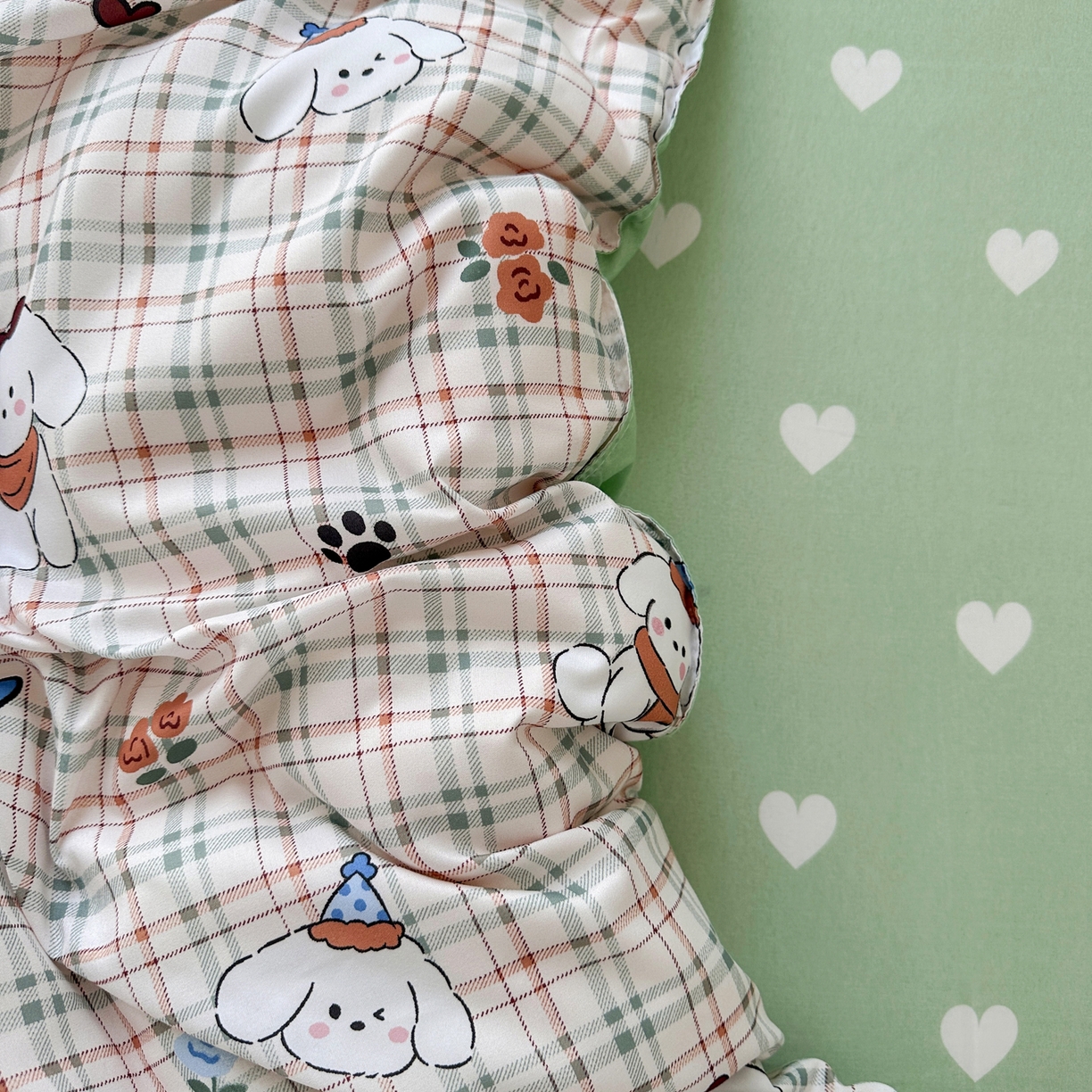 91家纺网 家纺一手货源 找家纺 卡斯诺家纺馆 2026新款A类亲肤芦荟棉四件套 下载文件包含买家秀 格纹友趣