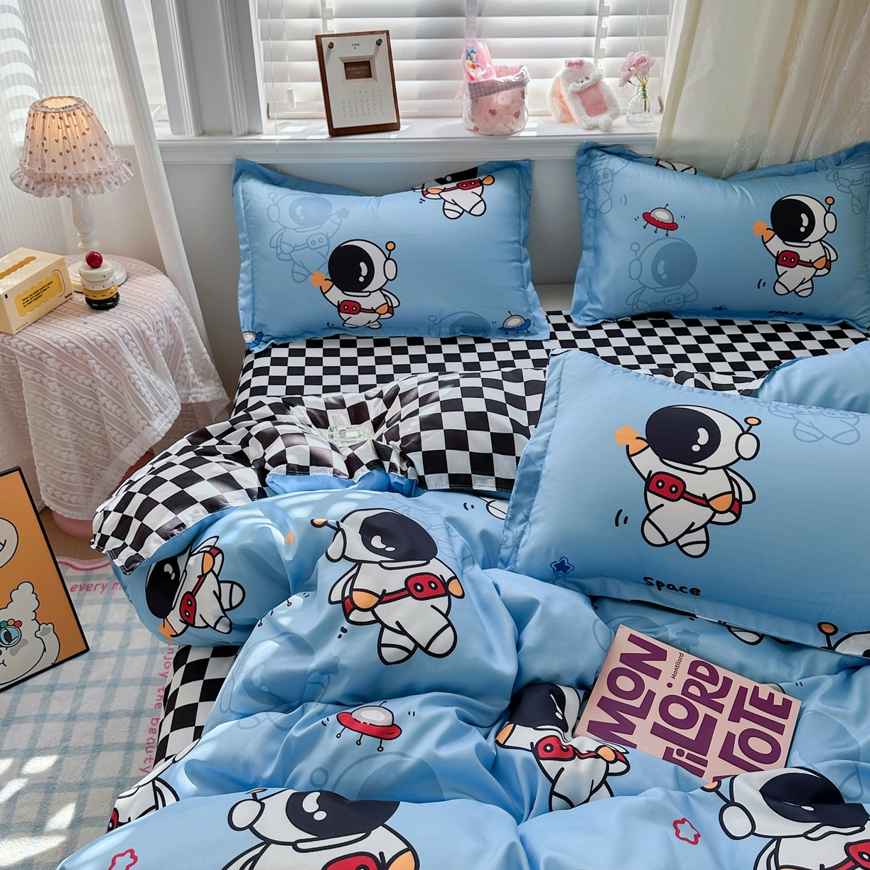 91家纺网 家纺一手货源 找家纺 卡斯诺家纺馆 2026新款A类亲肤芦荟棉四件套 下载文件包含买家秀 星空迷航