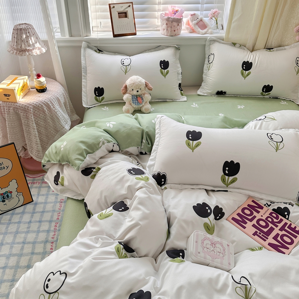 91家纺网 家纺一手货源 找家纺 卡斯诺家纺馆 2026新款A类亲肤芦荟棉四件套 下载文件包含买家秀 幽香花眠