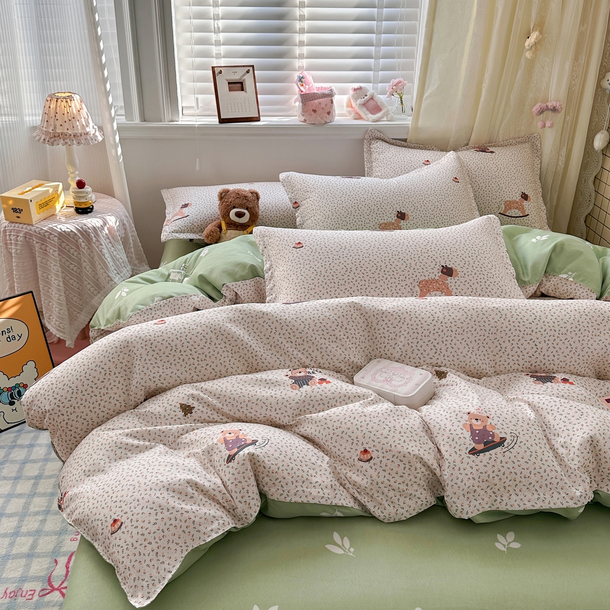 91家纺网 家纺一手货源 找家纺 卡斯诺家纺馆 2026新款A类亲肤芦荟棉四件套 下载文件包含买家秀 疏影