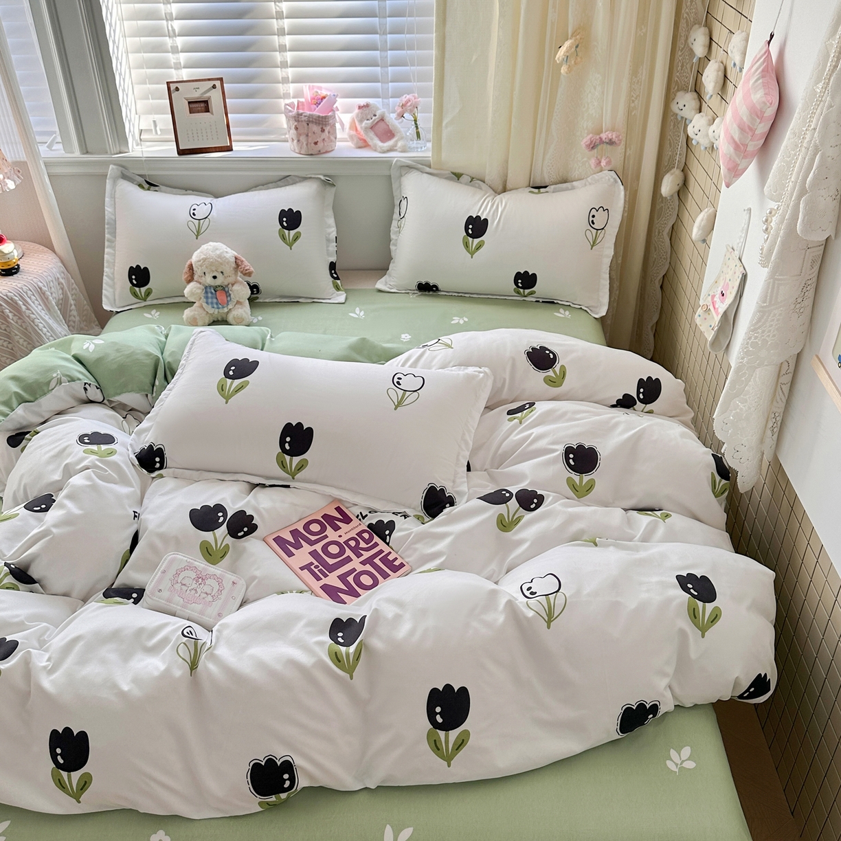 卡斯诺家纺馆 2026新款A类亲肤芦荟棉四件套 下载文件包含买家秀 幽香花眠