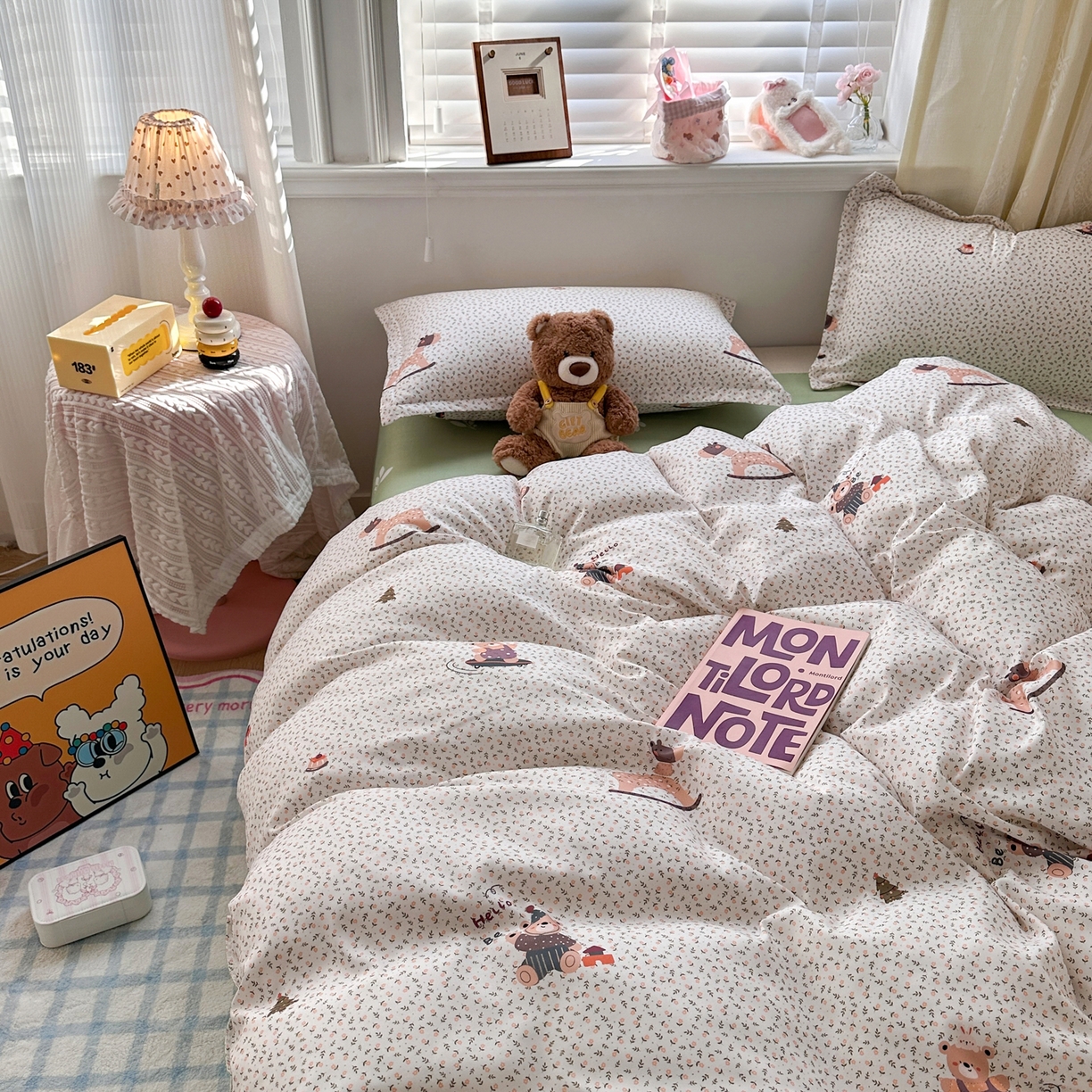 91家纺网 家纺一手货源 找家纺 卡斯诺家纺馆 2026新款A类亲肤芦荟棉四件套 下载文件包含买家秀 疏影