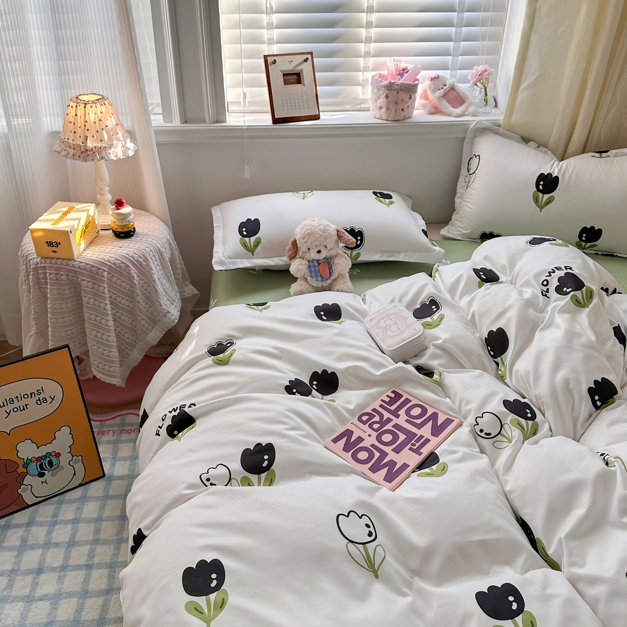 91家纺网 家纺一手货源 找家纺 卡斯诺家纺馆 2026新款A类亲肤芦荟棉四件套 下载文件包含买家秀 幽香花眠