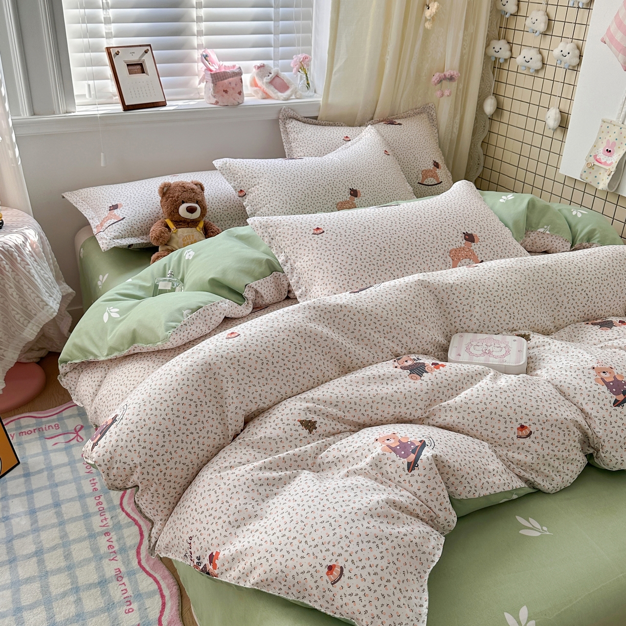 91家纺网 家纺一手货源 找家纺 卡斯诺家纺馆 2026新款A类亲肤芦荟棉四件套 下载文件包含买家秀 疏影