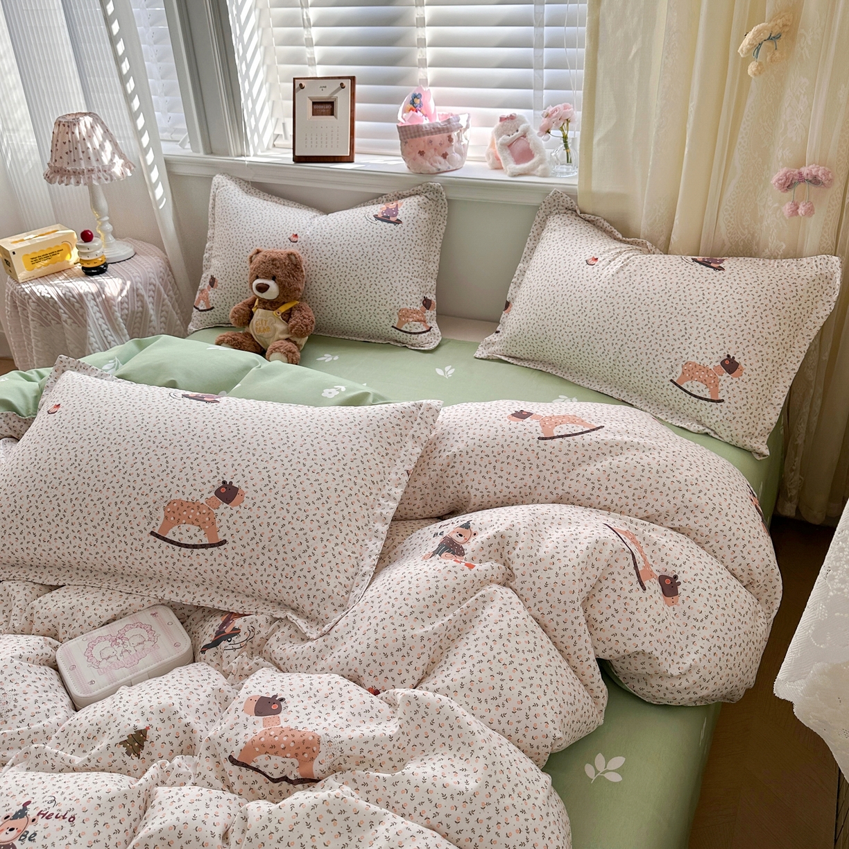 91家纺网 家纺一手货源 找家纺 卡斯诺家纺馆 2026新款A类亲肤芦荟棉四件套 下载文件包含买家秀 疏影