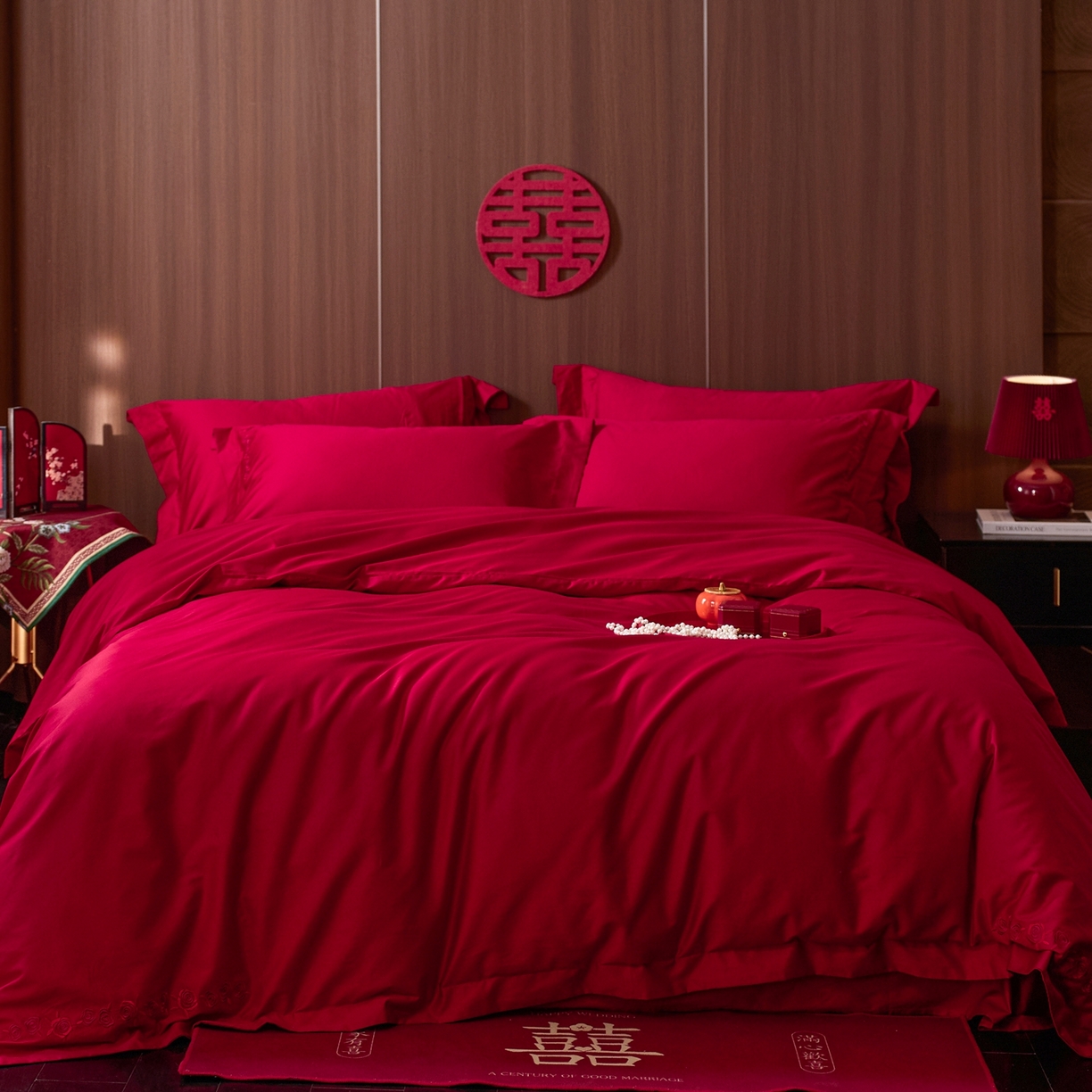 91家纺网 家纺一手货源 找家纺 （总）初拾 2026新款全棉“小清新”毛巾绣四件套—白山茶 （会员减20 控价： 日常券后不低于368元）