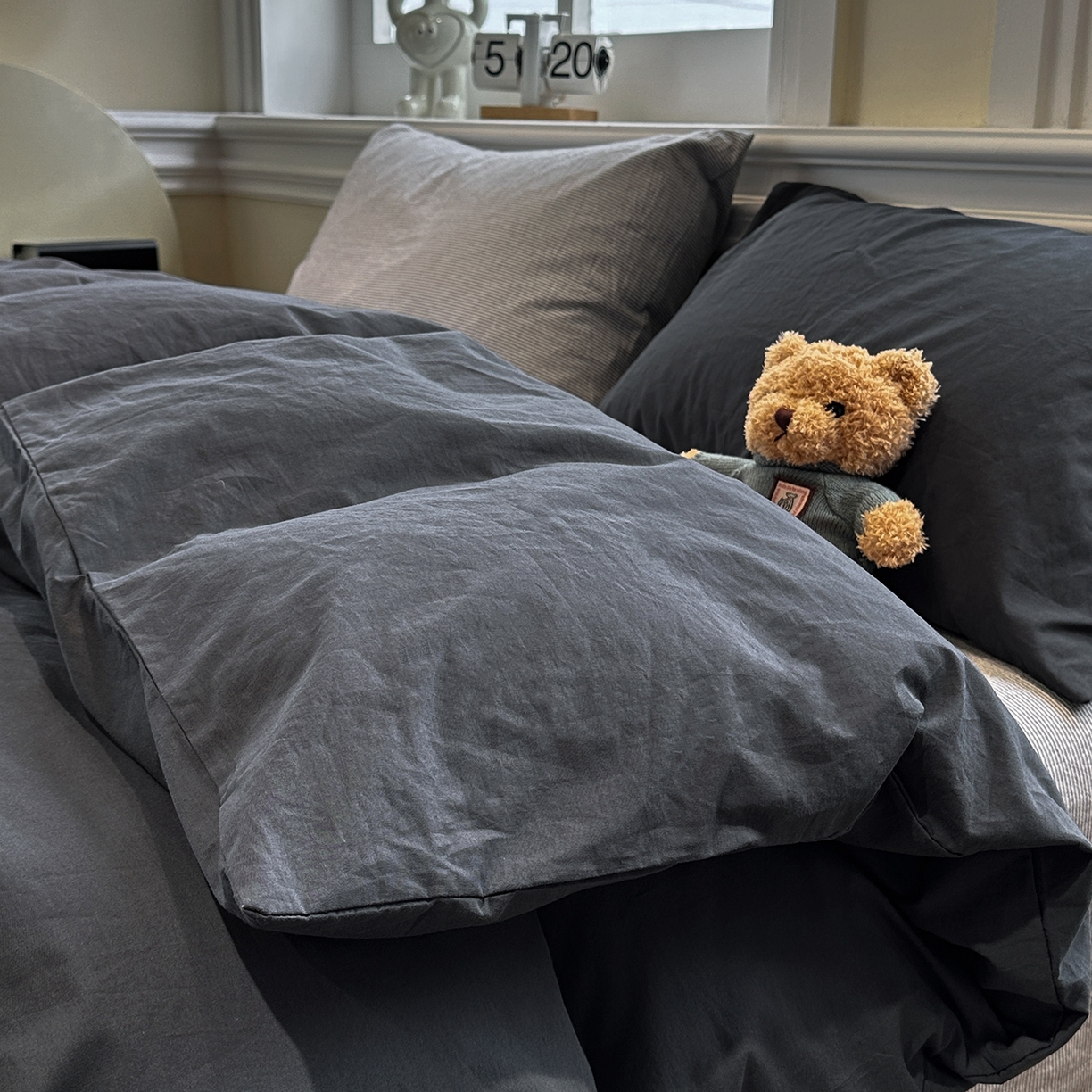 91家纺网 家纺一手货源 找家纺 （总）欣晴家纺 2026新款软糯水洗棉条格无印宜家风混搭系列被套单件单品被套