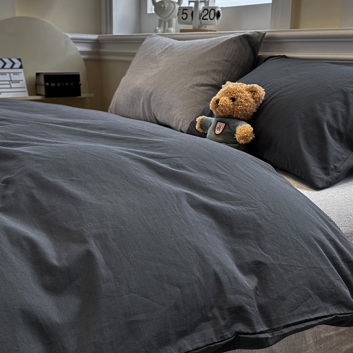 91家纺网 家纺一手货源 找家纺 （总）欣晴家纺 2026新款软糯水洗棉条格无印宜家风混搭系列被套单件单品被套