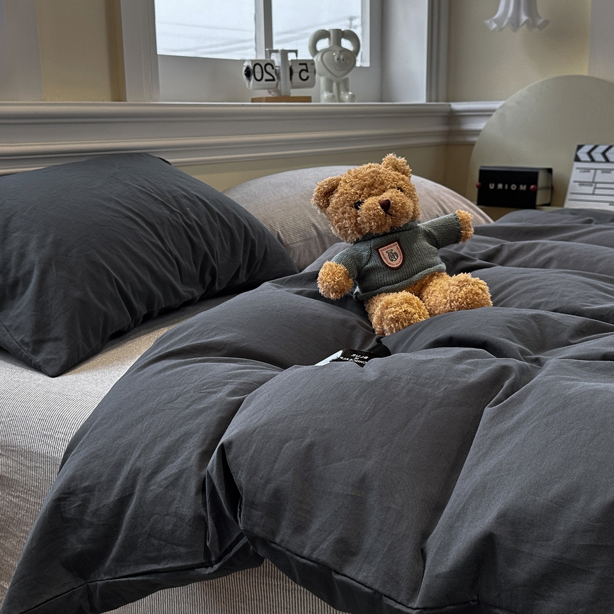 91家纺网 家纺一手货源 找家纺 （总）欣晴家纺 2026新款软糯水洗棉条格无印宜家风混搭系列被套单件单品被套