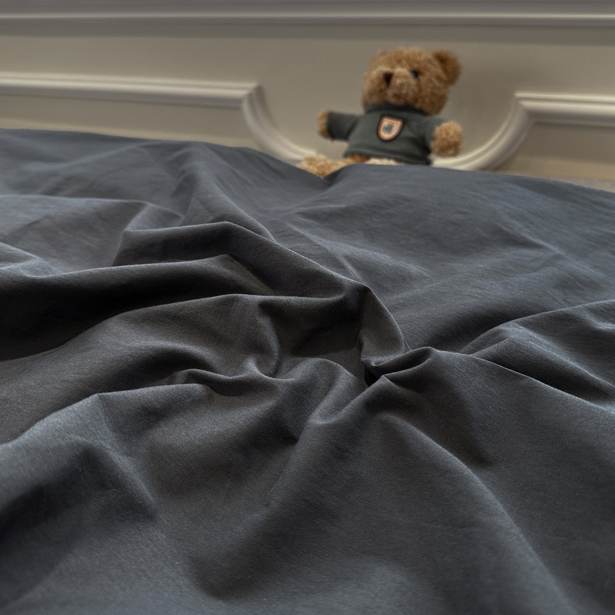 91家纺网 家纺一手货源 找家纺 欣晴家纺 2026新款软糯水洗棉条格无印宜家风混搭系列被套单件单品被套 混搭深灰