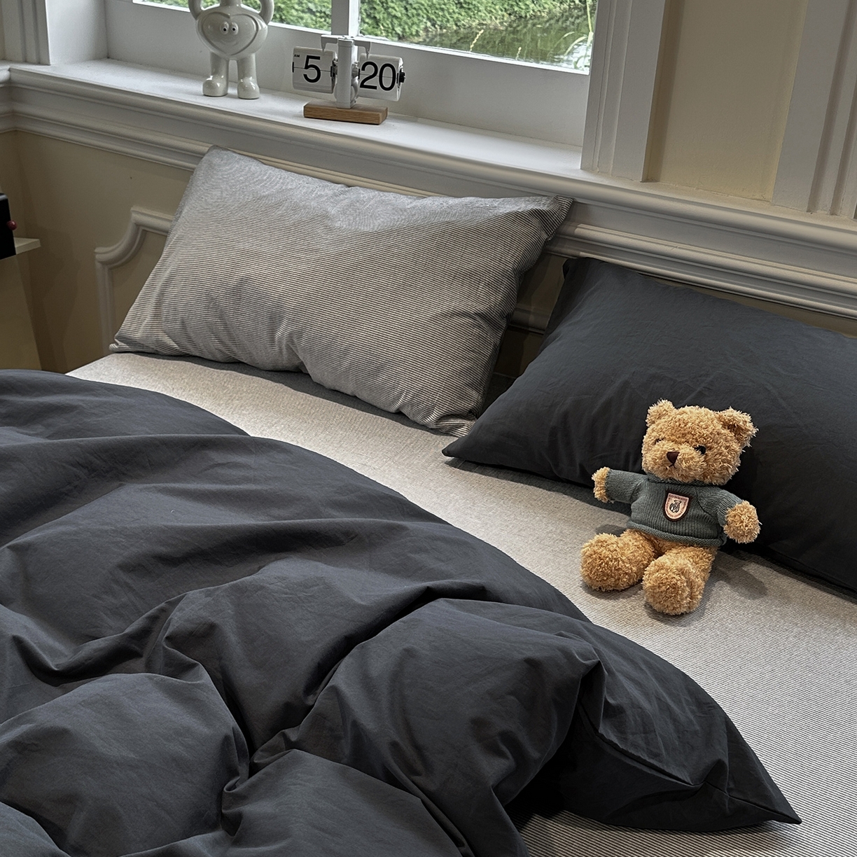 91家纺网 家纺一手货源 找家纺 （总）欣晴家纺 2026新款软糯水洗棉条格无印宜家风混搭系列被套单件单品被套