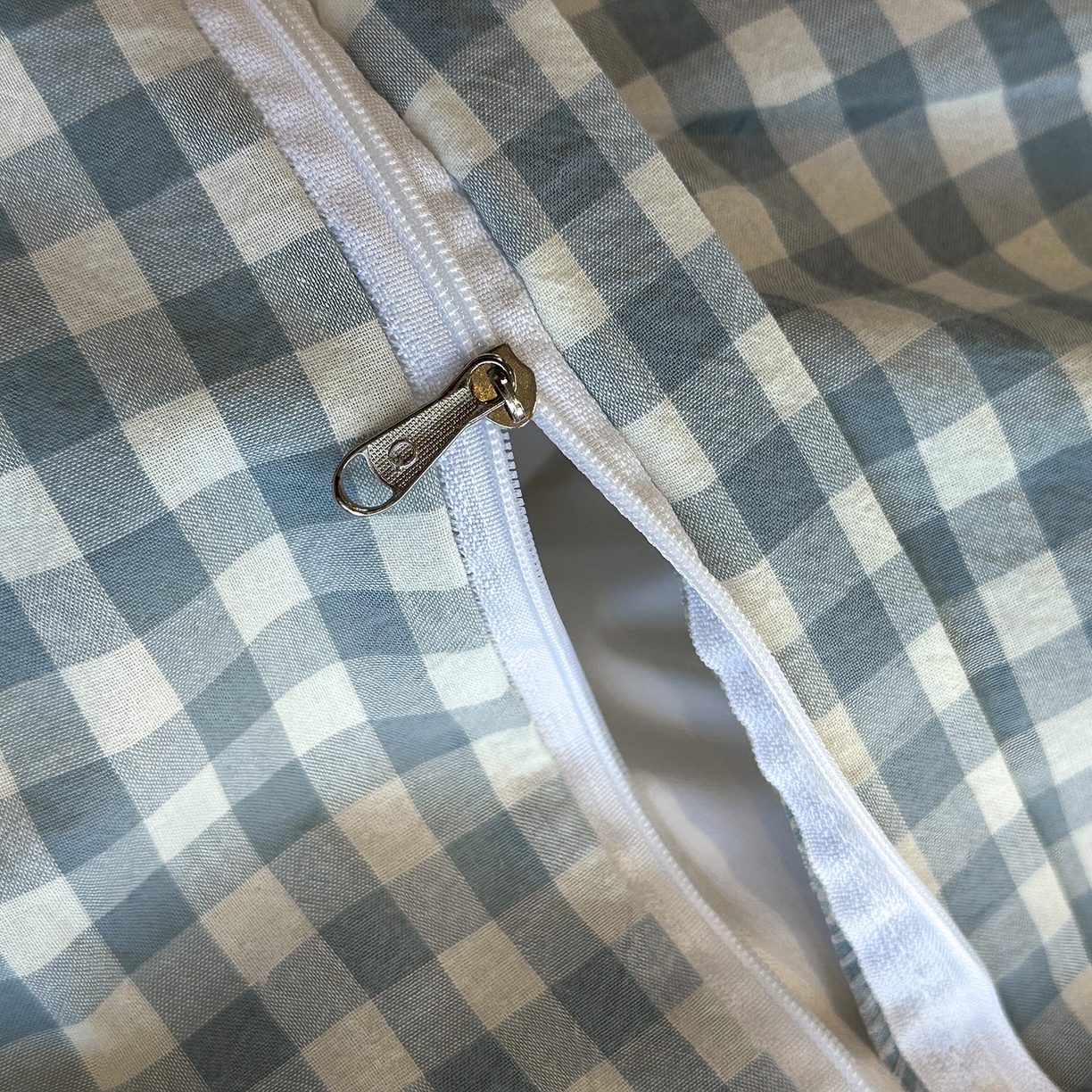 91家纺网 家纺一手货源 找家纺 欣晴家纺 2026新款软糯水洗棉条格无印宜家风混搭系列被套单件单品被套 混搭蓝格