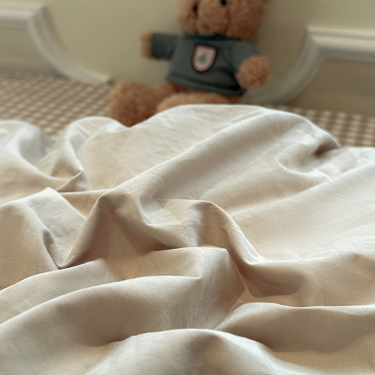 91家纺网 家纺一手货源 找家纺 欣晴家纺 2026新款软糯水洗棉条格无印宜家风混搭系列被套单件单品被套 混搭米驼