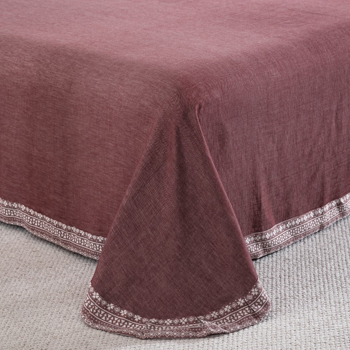 91家纺网 家纺一手货源 找家纺 （总）仰望棉麻双层纱供应链 2026新款布拉格全棉纯棉色织提花纽扣款四件套-布拉格系列