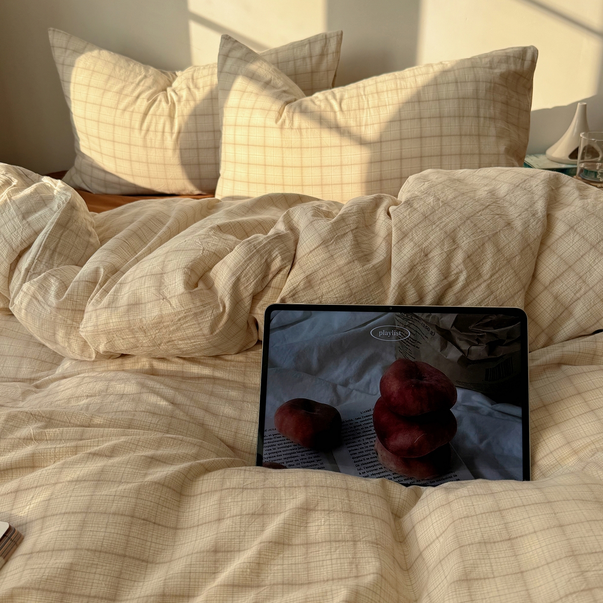 91家纺网 家纺一手货源 找家纺 （总）六巷胡同 2026新款INS博主风A类全棉纯棉色织水洗棉格子四件套