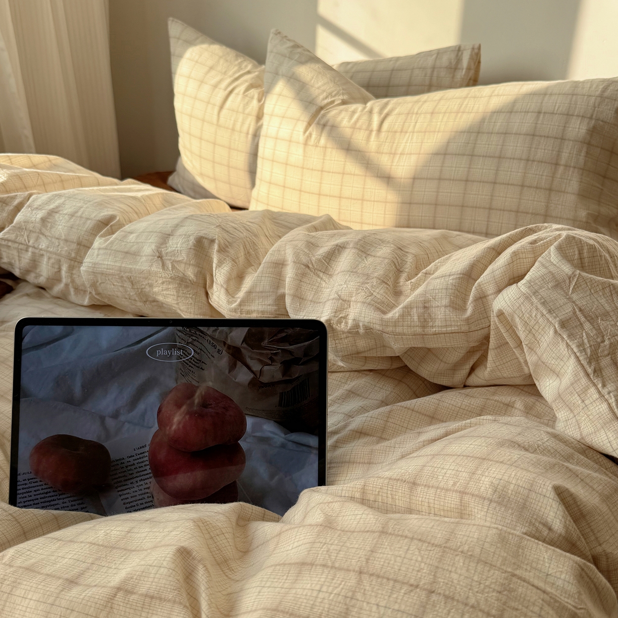 91家纺网 家纺一手货源 找家纺 （总）六巷胡同 2026新款INS博主风A类全棉纯棉色织水洗棉格子四件套