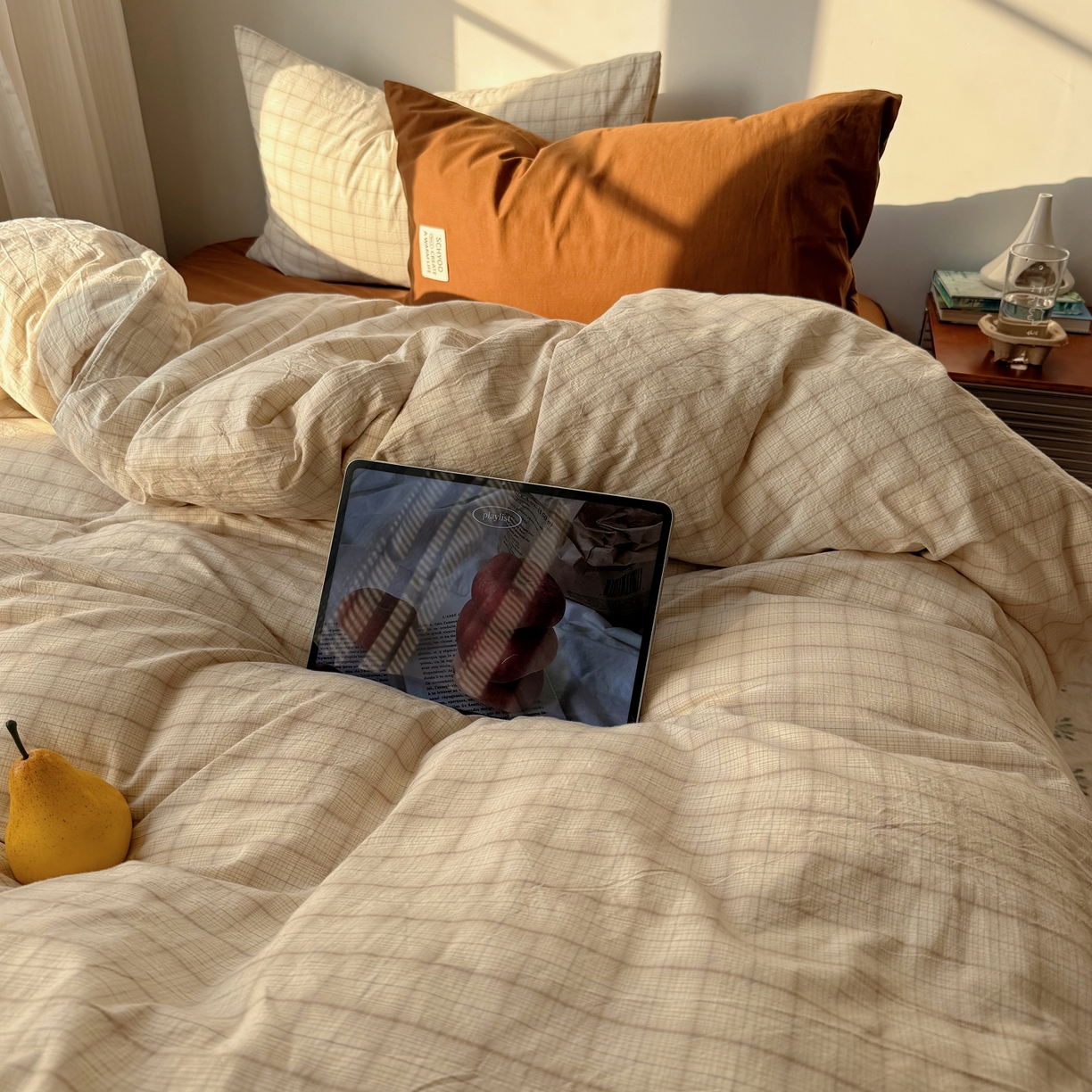 91家纺网 家纺一手货源 找家纺 （总）六巷胡同 2026新款INS博主风A类全棉纯棉色织水洗棉格子四件套