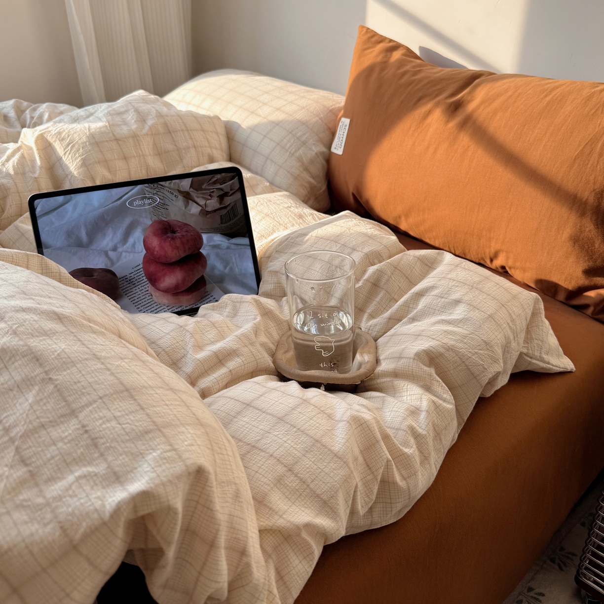 91家纺网 家纺一手货源 找家纺 （总）六巷胡同 2026新款INS博主风A类全棉纯棉色织水洗棉格子四件套