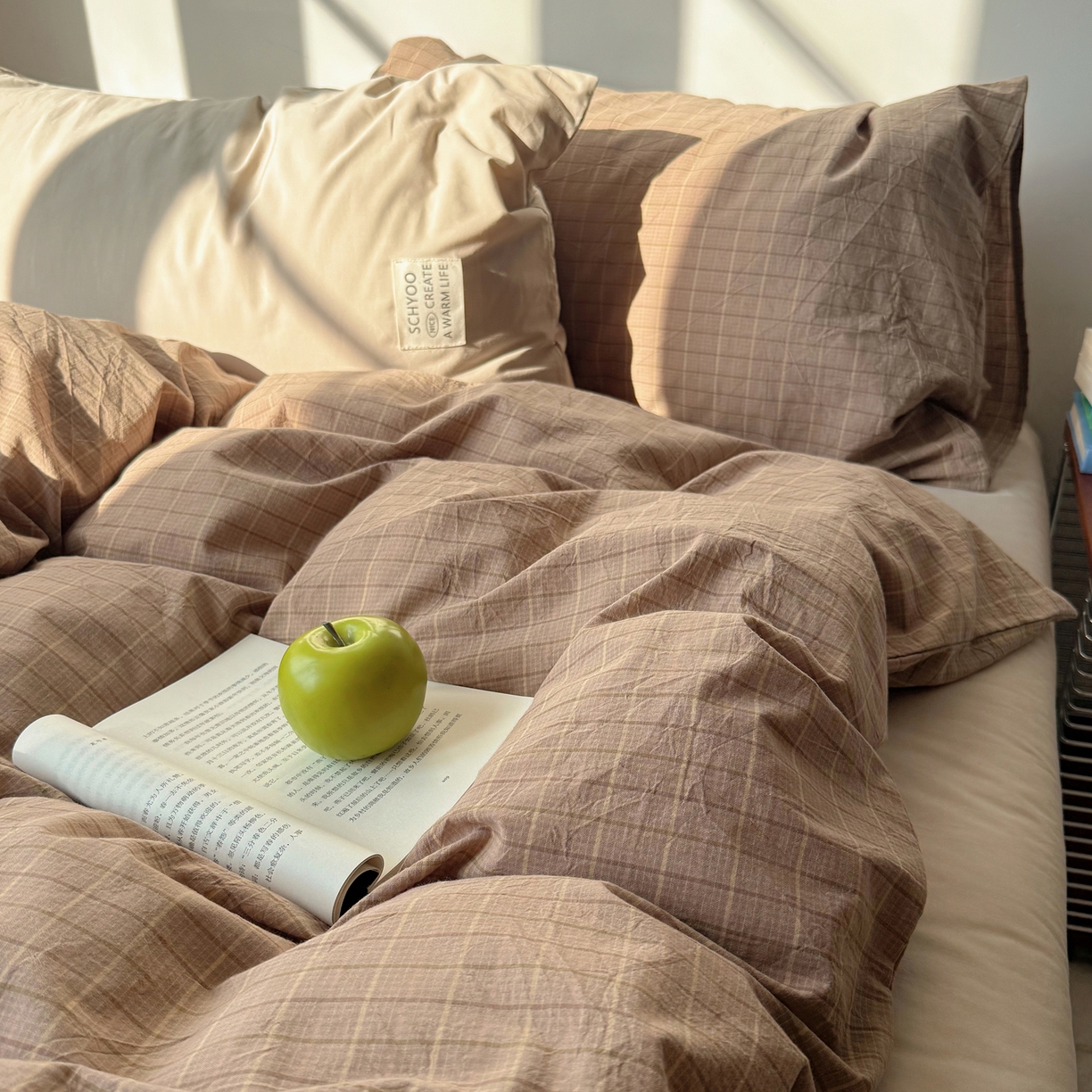 91家纺网 家纺一手货源 找家纺 （总）六巷胡同 2026新款INS博主风A类全棉纯棉色织水洗棉格子四件套