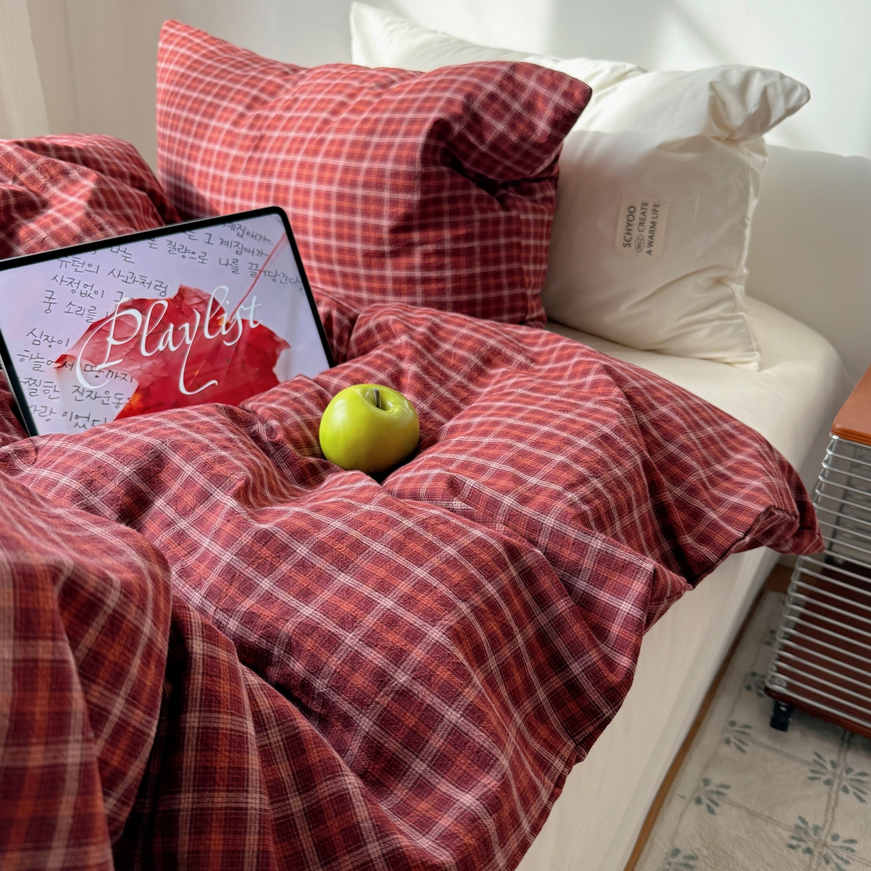 91家纺网 家纺一手货源 找家纺 （总）六巷胡同 2026新款INS博主风A类全棉纯棉色织水洗棉格子四件套