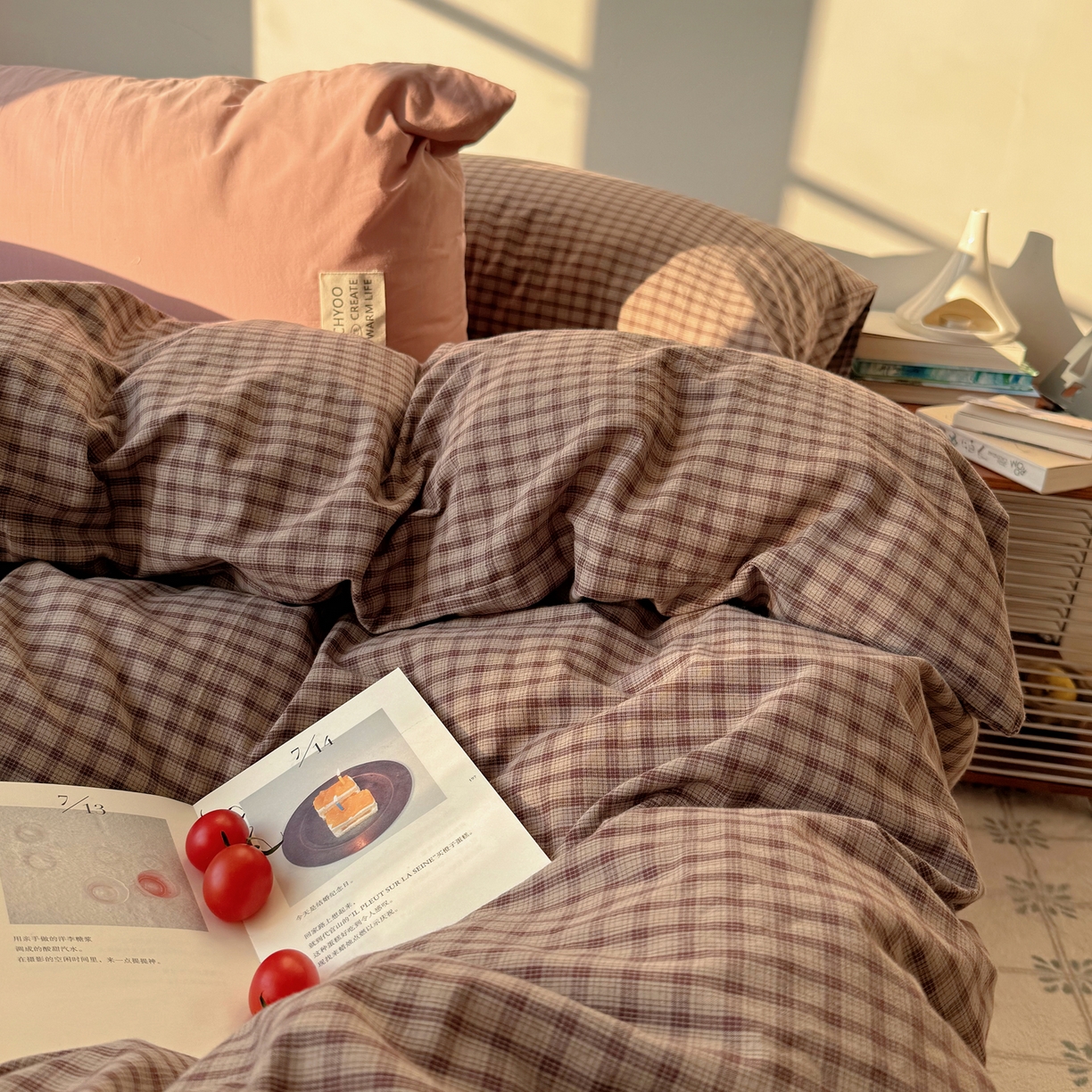 91家纺网 家纺一手货源 找家纺 （总）六巷胡同 2026新款INS博主风A类全棉纯棉色织水洗棉格子四件套