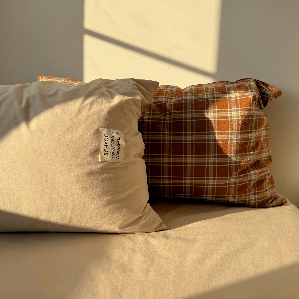 91家纺网 家纺一手货源 找家纺 六巷胡同 2026新款INS博主风A类全棉纯棉色织水洗棉格子四件套 川奈-咖格