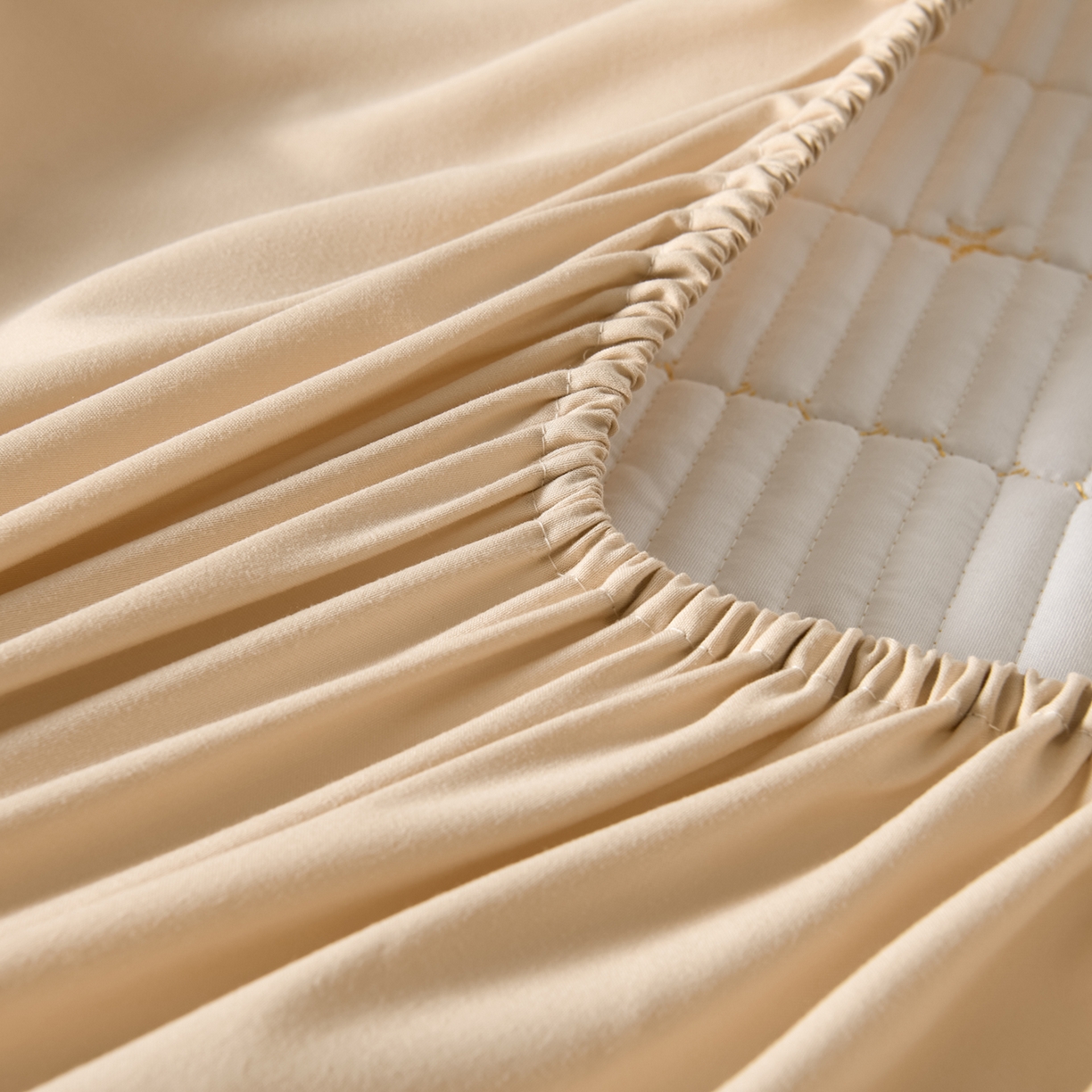 91家纺网 家纺一手货源 找家纺 优品惠 2026新款A类刺绣大豆夹棉床笠 星星咖