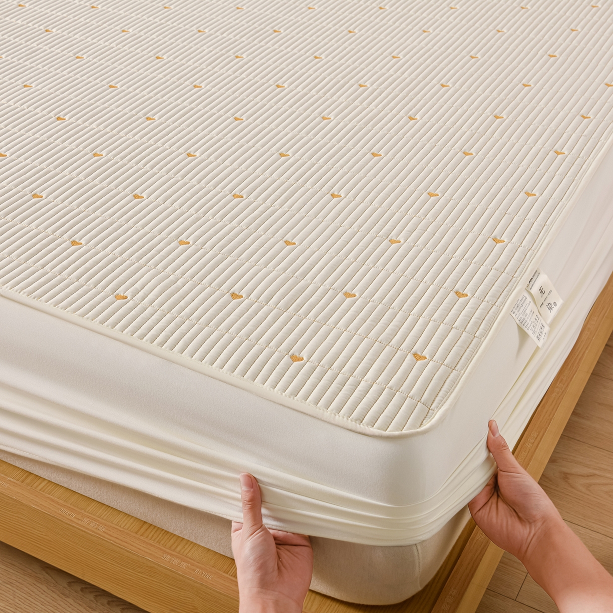 91家纺网 家纺一手货源 找家纺 （总）优品惠 2026新款A类刺绣大豆夹棉床笠