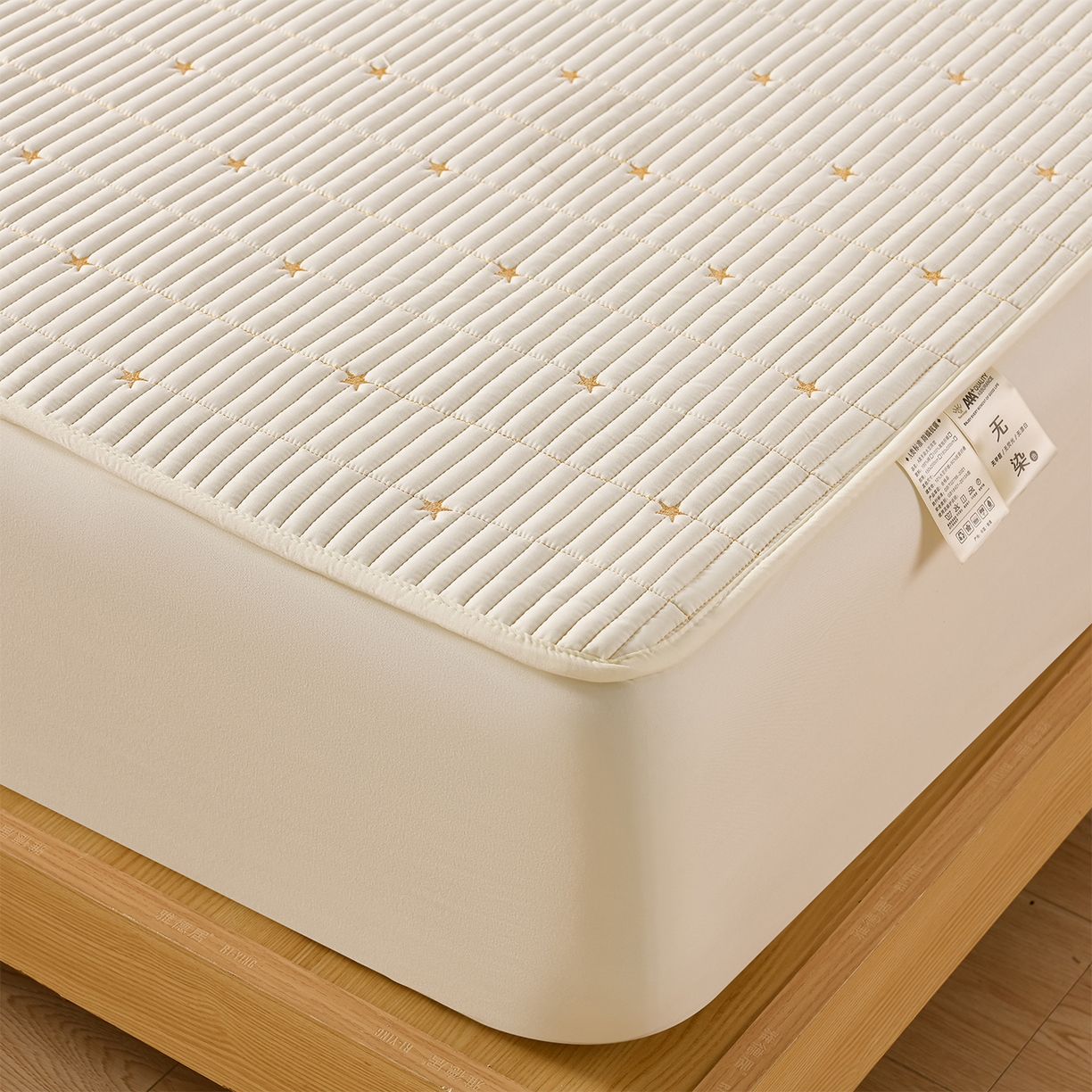 91家纺网 家纺一手货源 找家纺 优品惠 2026新款A类刺绣大豆夹棉床笠 星星米