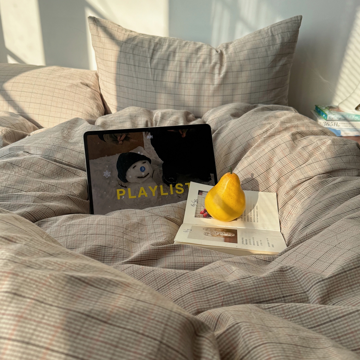 91家纺网 家纺一手货源 找家纺 六巷胡同 2026新款INS博主风A类全棉纯棉色织水洗棉格子四件套 逐风-灰格