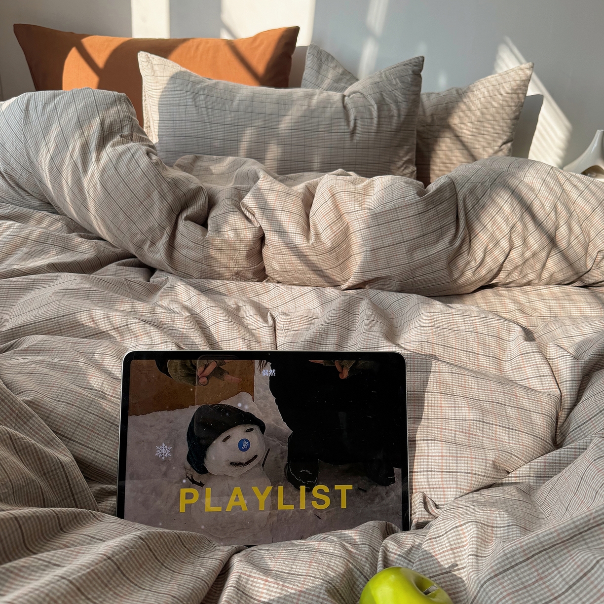 91家纺网 家纺一手货源 找家纺 六巷胡同 2026新款INS博主风A类全棉纯棉色织水洗棉格子四件套 逐风-灰格