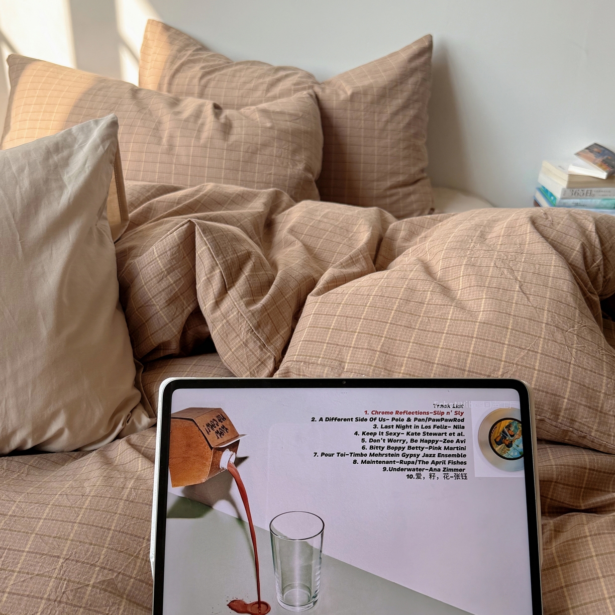 91家纺网 家纺一手货源 找家纺 六巷胡同 2026新款INS博主风A类全棉纯棉色织水洗棉格子四件套 逐风-咖格