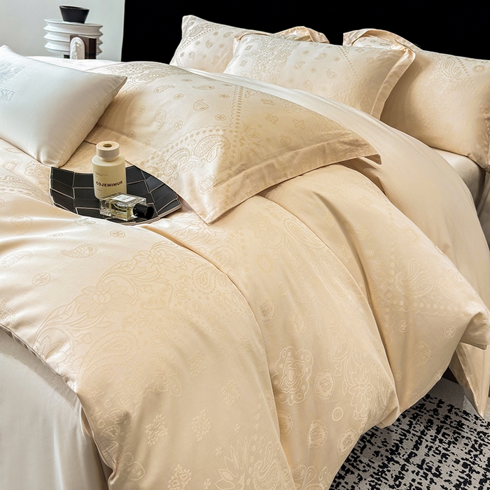 91家纺网 家纺一手货源 找家纺 （总）家居1号家纺 2026春夏新款50双股长绒棉全棉纯棉提花四件套-费罗德【控价券后价格不得低于：标准269元，加大289元！会员优惠10元！】