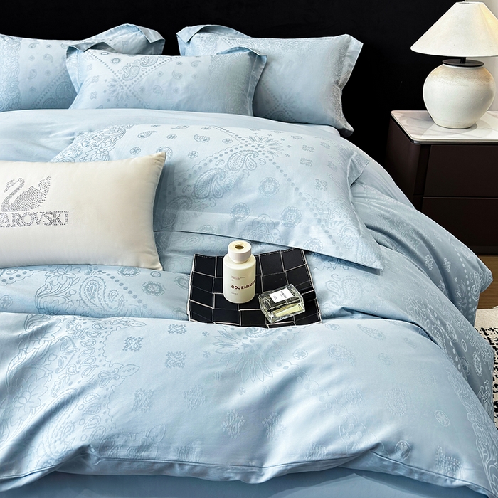 91家纺网 家纺一手货源 找家纺 家居1号家纺 2026春夏新款50双股长绒棉全棉纯棉提花四件套-费罗德【控价券后价格不得低于：标准269元，加大289元！会员优惠10元！】 费罗德-温馨兰