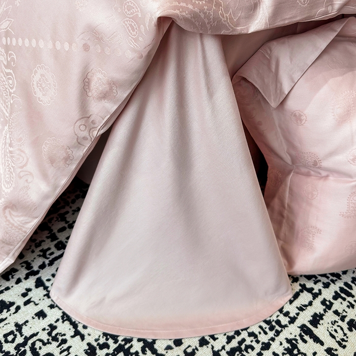 91家纺网 家纺一手货源 找家纺 家居1号家纺 2026春夏新款50双股长绒棉全棉纯棉提花四件套-费罗德【控价券后价格不得低于：标准269元，加大289元！会员优惠10元！】 费罗德-少女粉