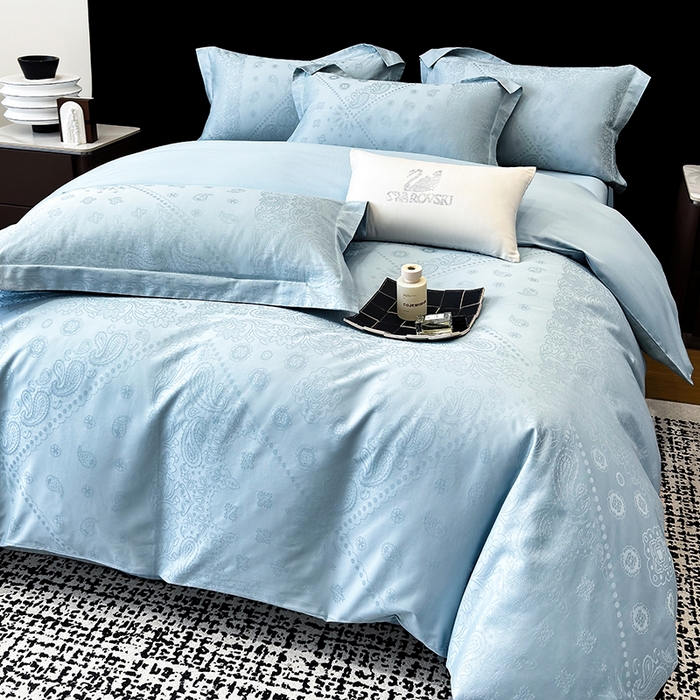 91家纺网 家纺一手货源 找家纺 家居1号家纺 2026春夏新款50双股长绒棉全棉纯棉提花四件套-费罗德【控价券后价格不得低于：标准269元，加大289元！会员优惠10元！】 费罗德-温馨兰