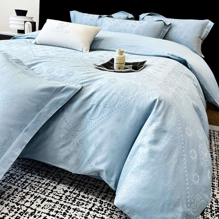 91家纺网 家纺一手货源 找家纺 家居1号家纺 2026春夏新款50双股长绒棉全棉纯棉提花四件套-费罗德【控价券后价格不得低于：标准269元，加大289元！会员优惠10元！】 费罗德-温馨兰