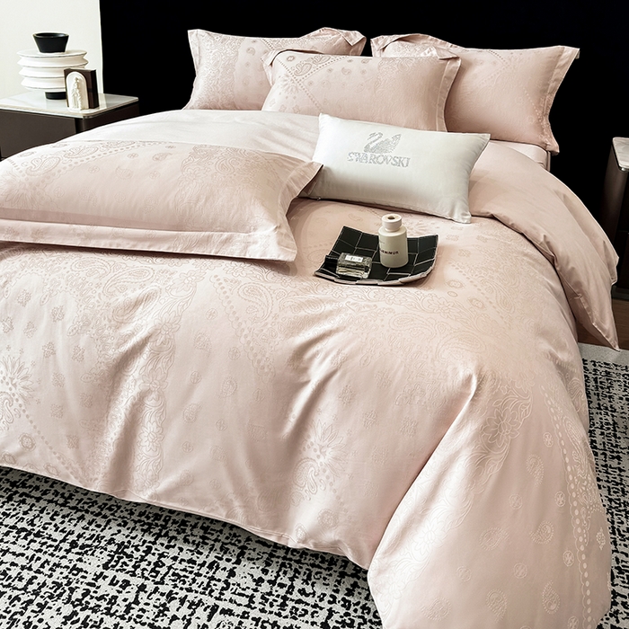 91家纺网 家纺一手货源 找家纺 家居1号家纺 2026春夏新款50双股长绒棉全棉纯棉提花四件套-费罗德【控价券后价格不得低于：标准269元，加大289元！会员优惠10元！】 费罗德-香槟金