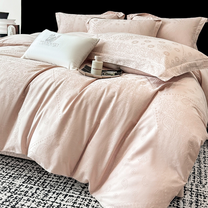 91家纺网 家纺一手货源 找家纺 家居1号家纺 2026春夏新款50双股长绒棉全棉纯棉提花四件套-费罗德【控价券后价格不得低于：标准269元，加大289元！会员优惠10元！】 费罗德-香槟金