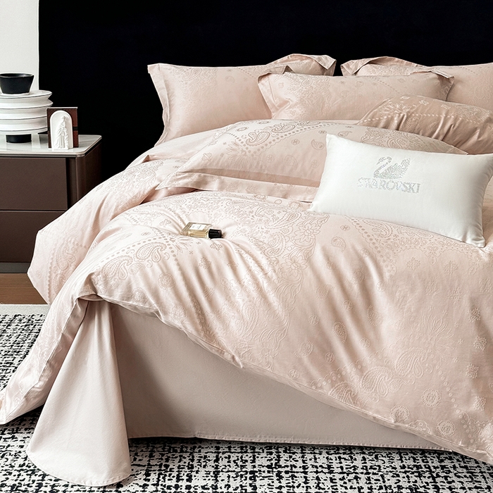 91家纺网 家纺一手货源 找家纺 家居1号家纺 2026春夏新款50双股长绒棉全棉纯棉提花四件套-费罗德【控价券后价格不得低于：标准269元，加大289元！会员优惠10元！】 费罗德-香槟金